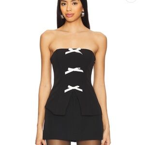 Ines Strapless Top in Black